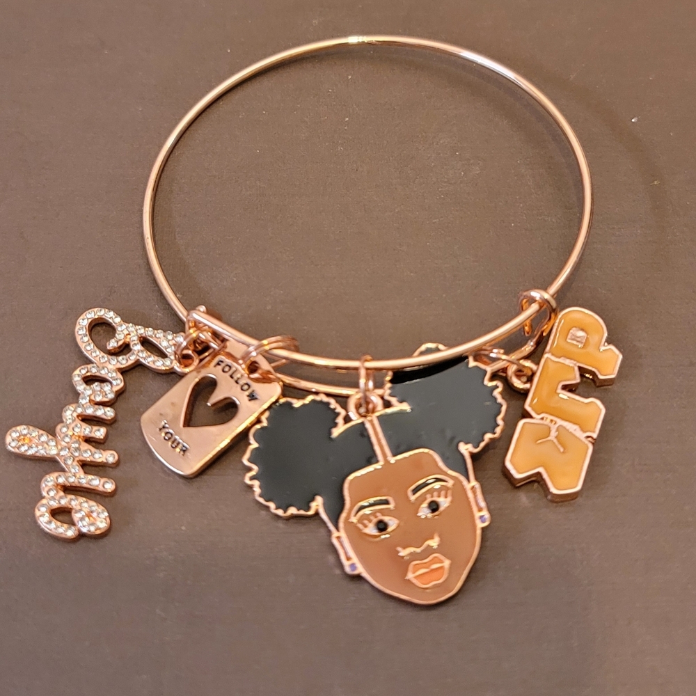 Expandable Stainless Steel Bangle Bracelet Rose Gold 55mm